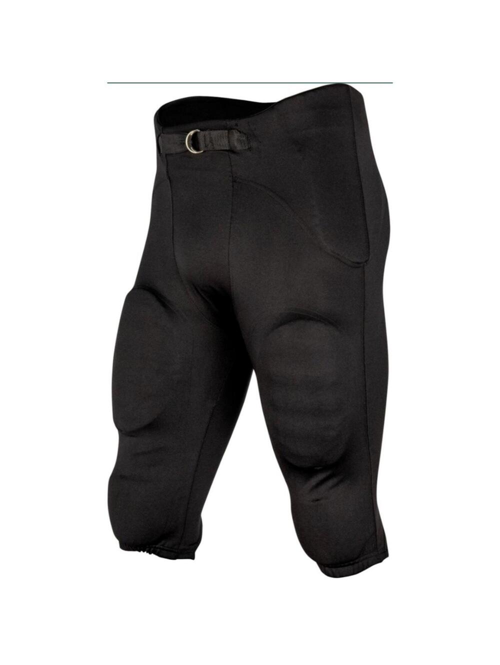 Men Integrated Football Pants Black Saftey Padded Sport Pant w/Built-In Pads XXS